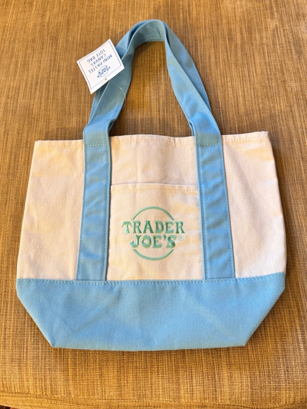 Trader Joe’s Blue Pastel Mini Canvas Tote Bag